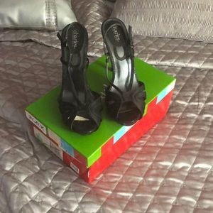 Charles David black satin shoes